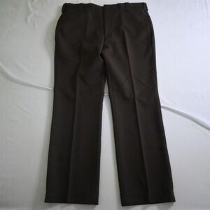 Circle S 42x34 Brown Polyester‎ Bootcut Flat Front Mens Rockabilly Pants
